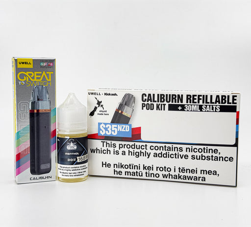 Caliburn G3 Lite Refillable Pod Kit - The Mushroom Cloud Salts - Menthol