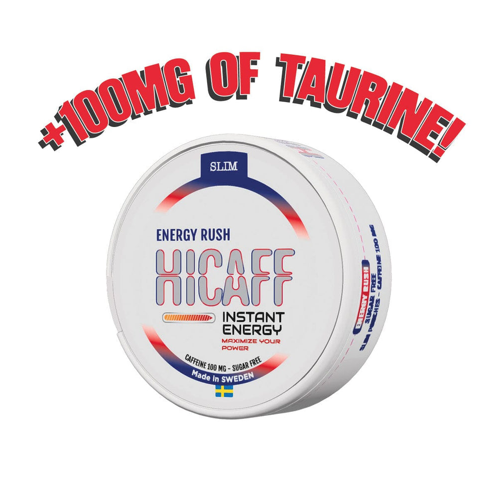 HICAFF - Energy Rush flavoured Caffeine & Taurine Pouches - 100mg - Vapoureyes